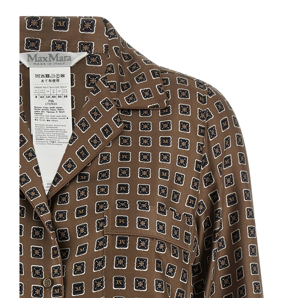 Max Mara Brown Silk Blouse