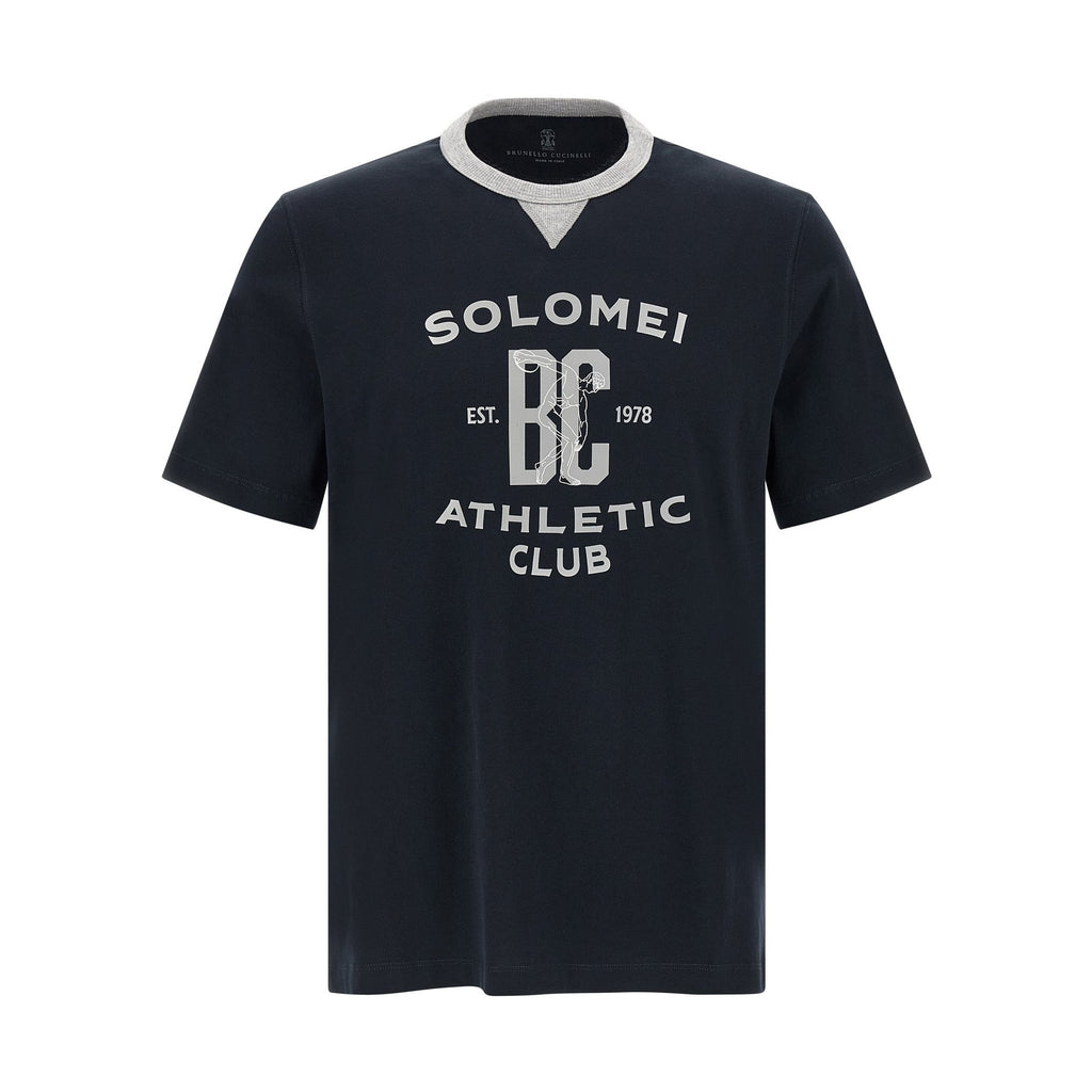 Brunello Cucinelli Blue Cotton T-Shirt