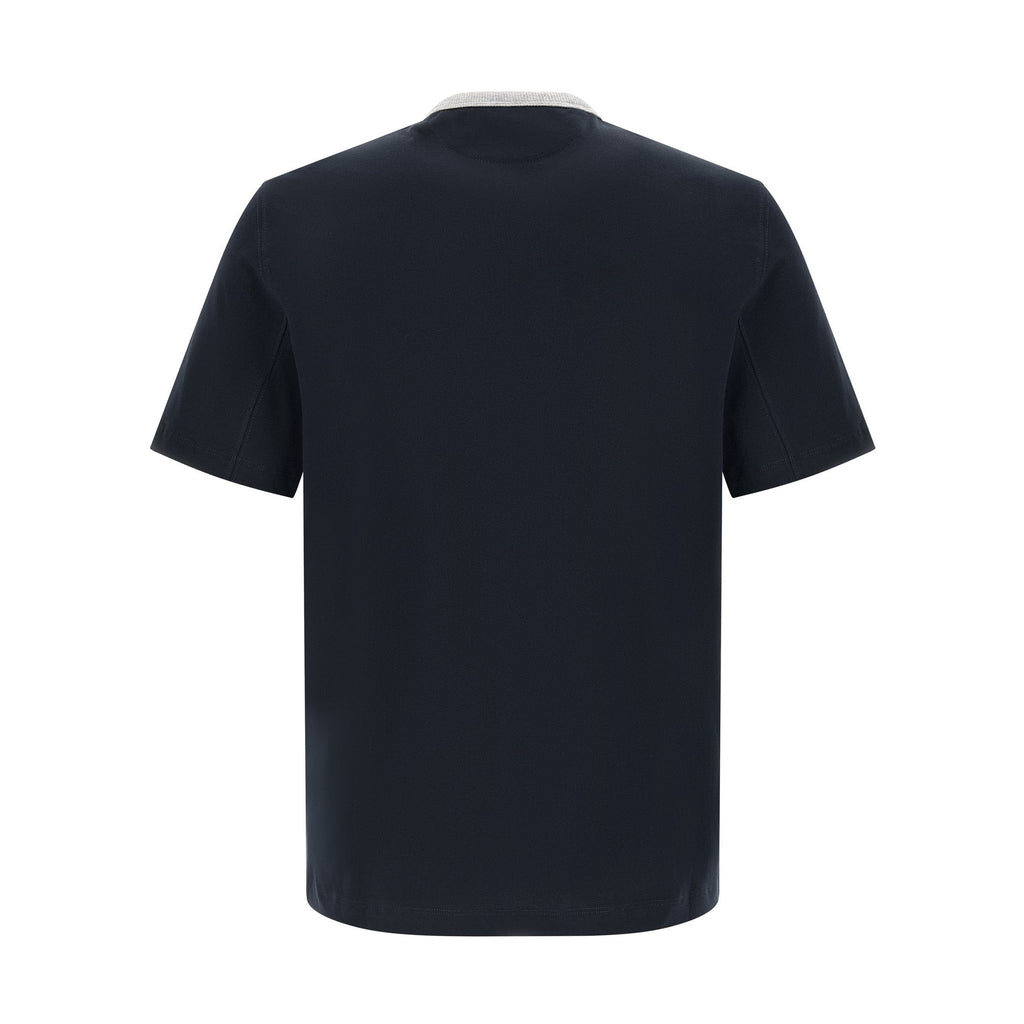 Brunello Cucinelli Blue Cotton T-Shirt