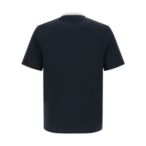 Brunello Cucinelli Blue Cotton T-Shirt