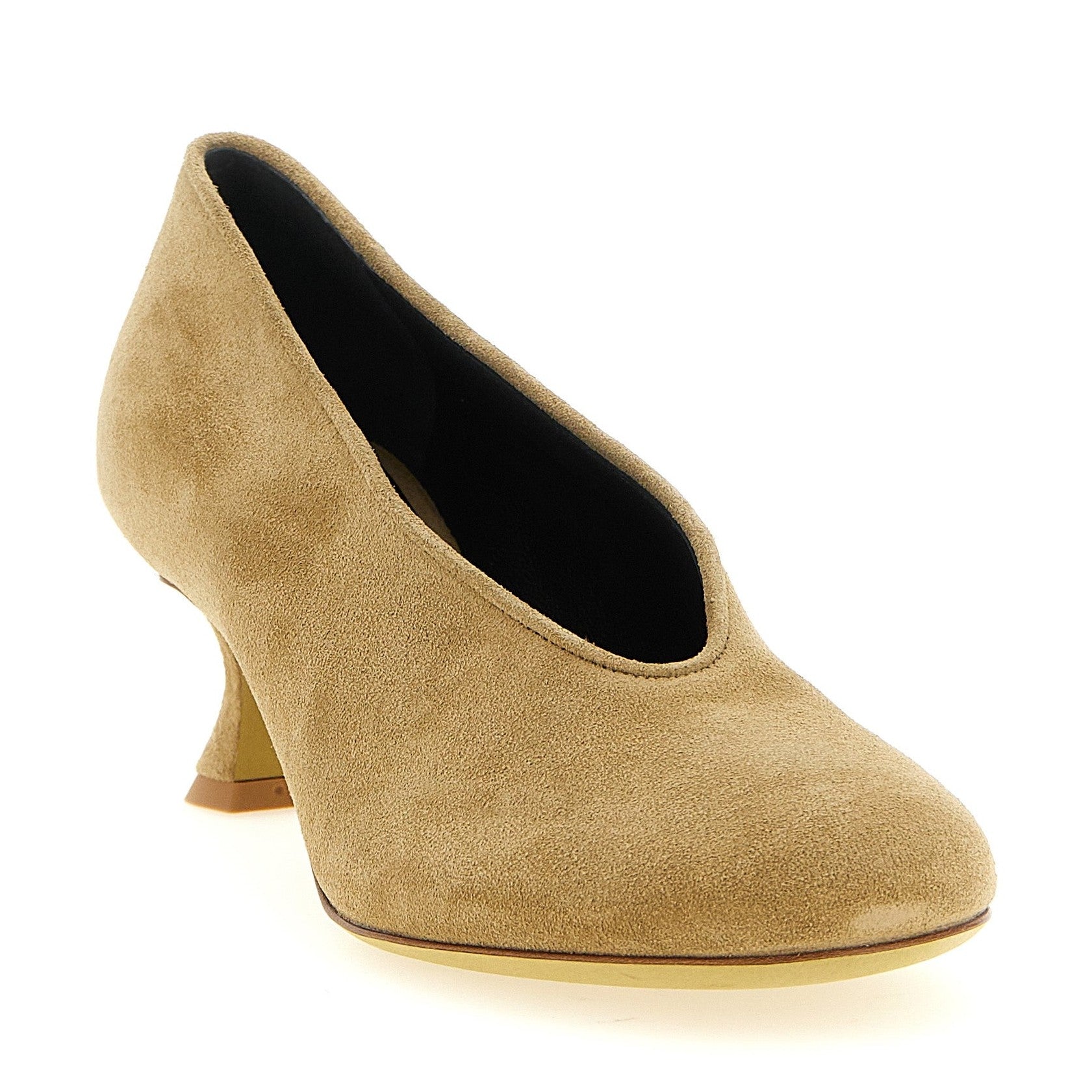 Moschino Beige Calfskin Mid Heel Pumps