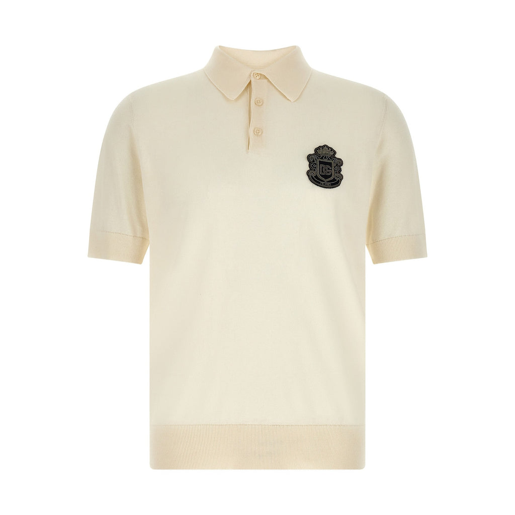Dolce & Gabbana White Cotton Polo Shirt