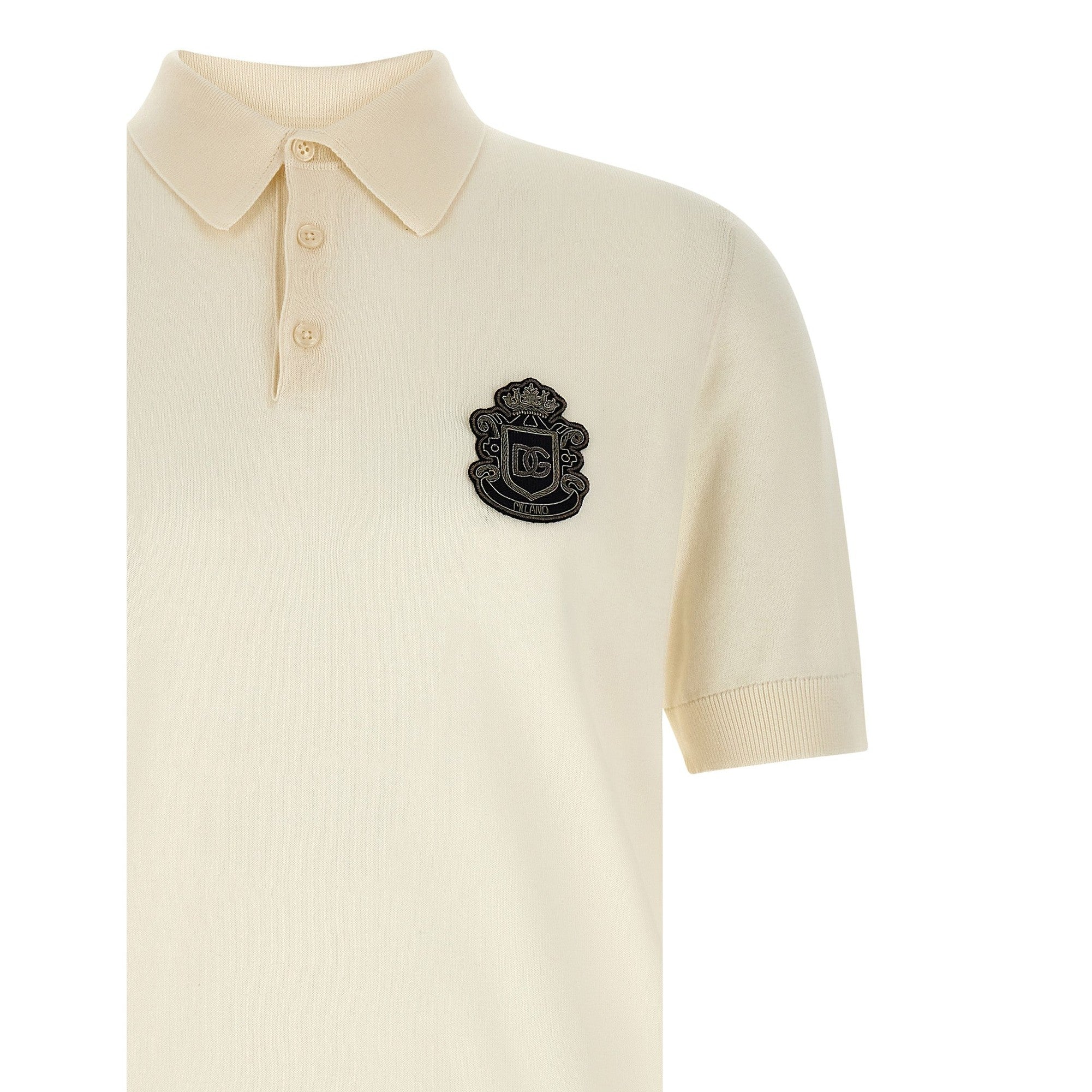Dolce & Gabbana White Cotton Polo Shirt