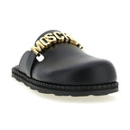 Moschino Black Calfskin Clogs