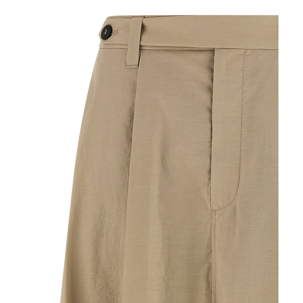 Brunello Cucinelli Beige Cotton Midi Skirt