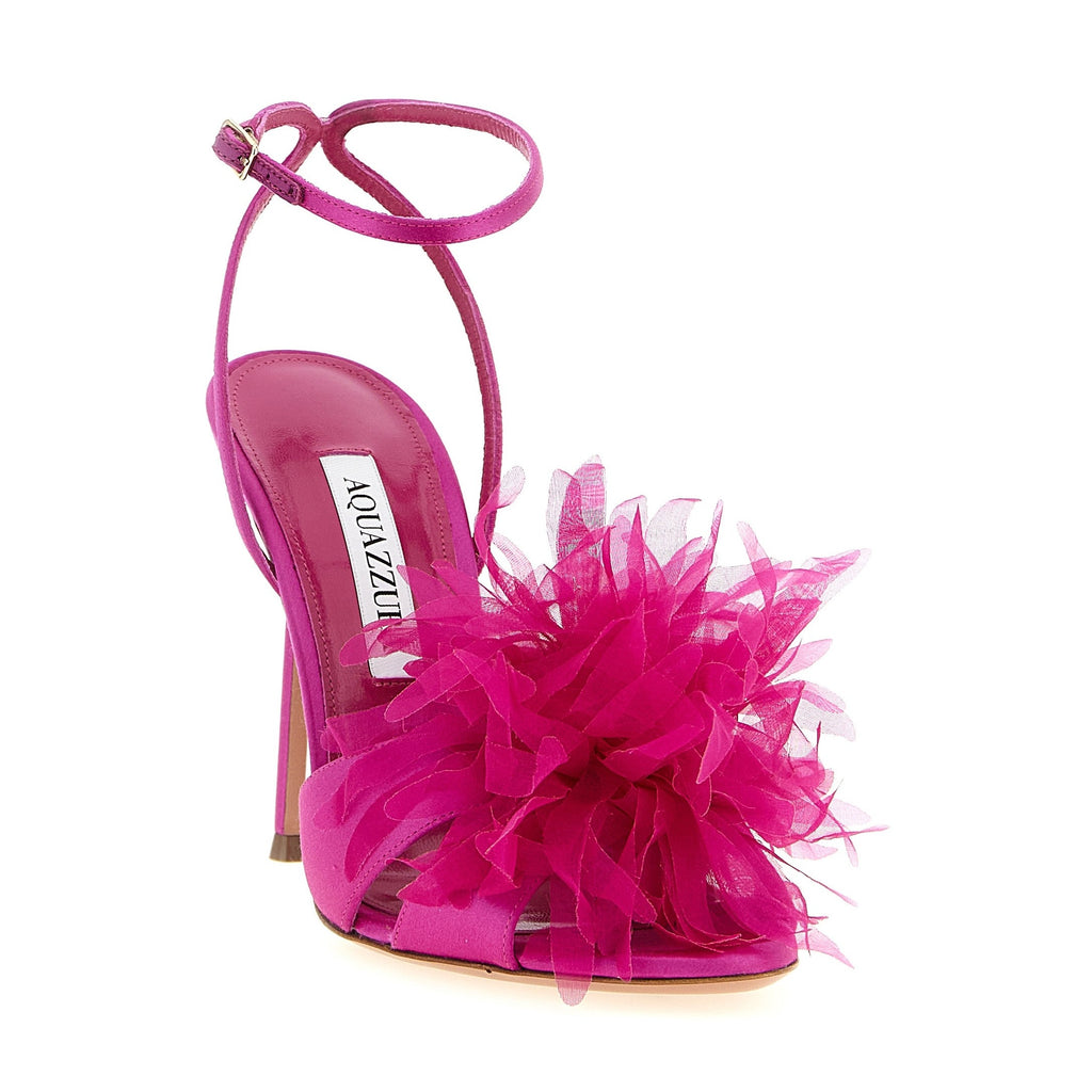 Aquazzura Fuchsia Textile Stiletto Heel Sandals