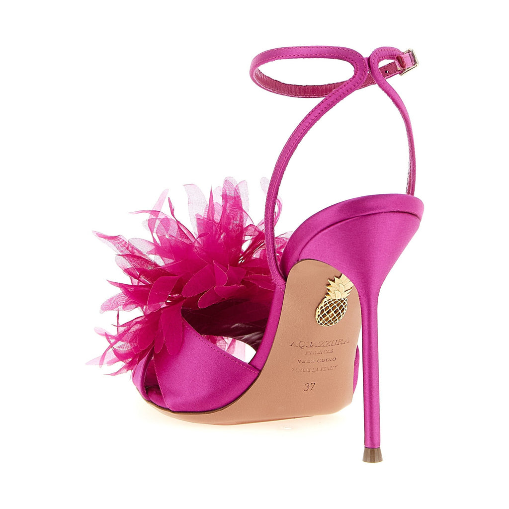 Aquazzura Fuchsia Textile Stiletto Heel Sandals
