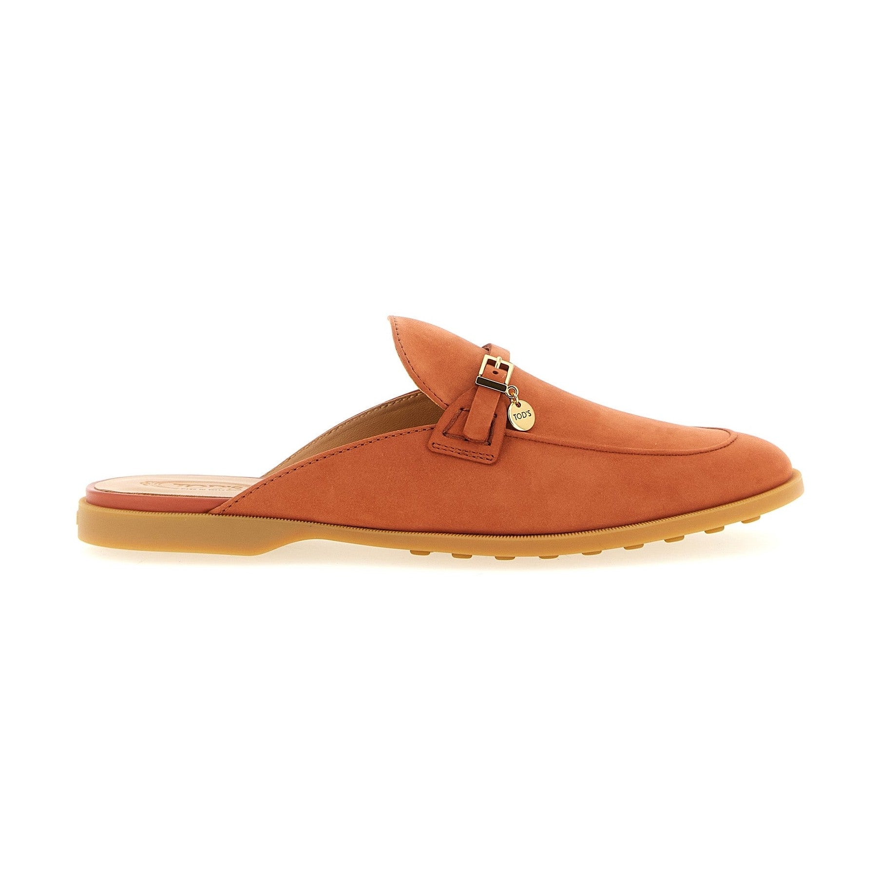 Tod's Orange Calfskin Mules