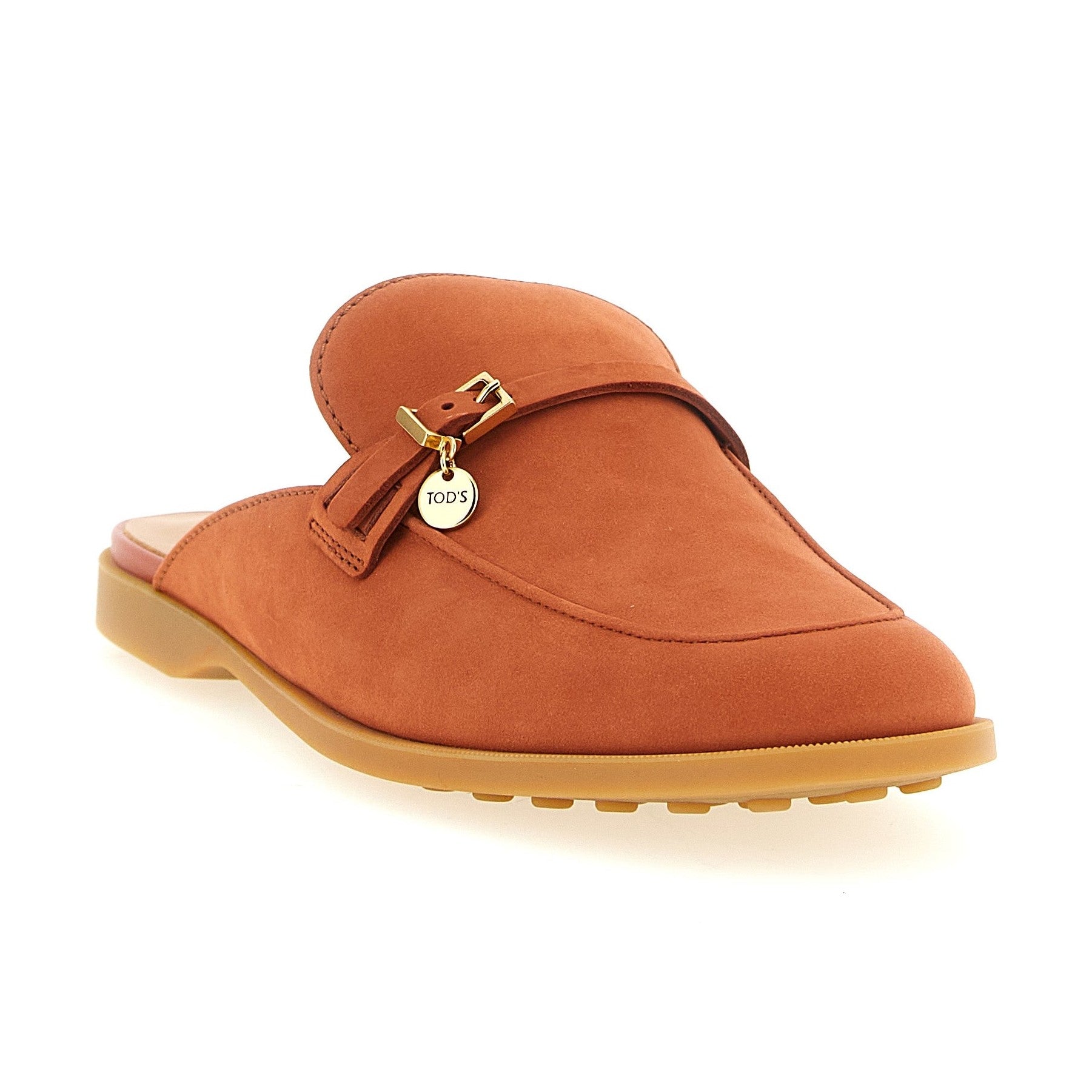 Tod's Orange Calfskin Mules