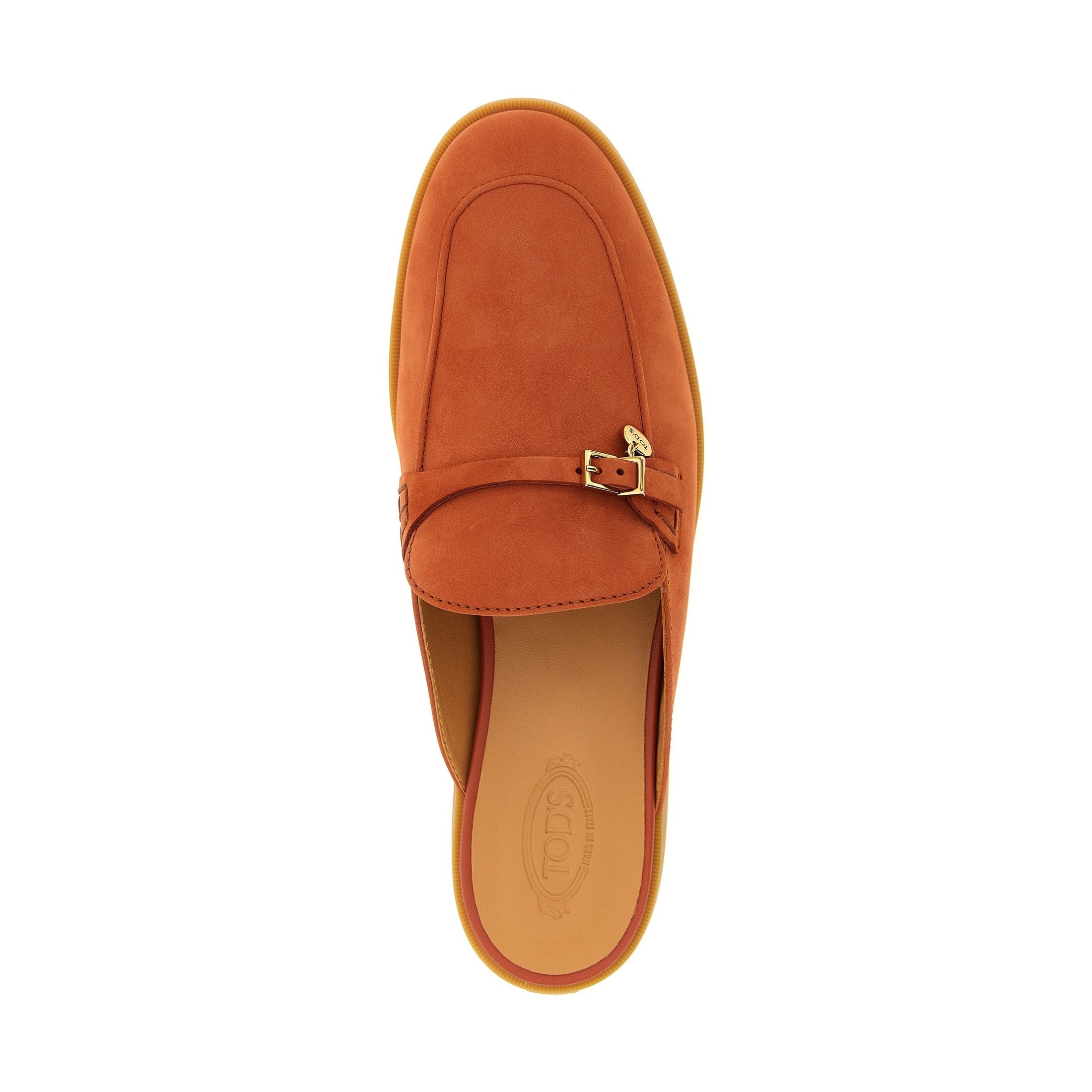 Tod's Orange Calfskin Mules