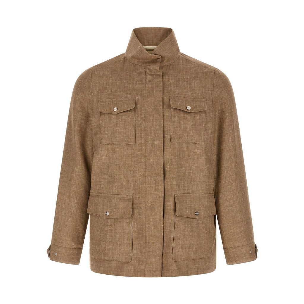 Herno Beige Wool Full-Length Jacket