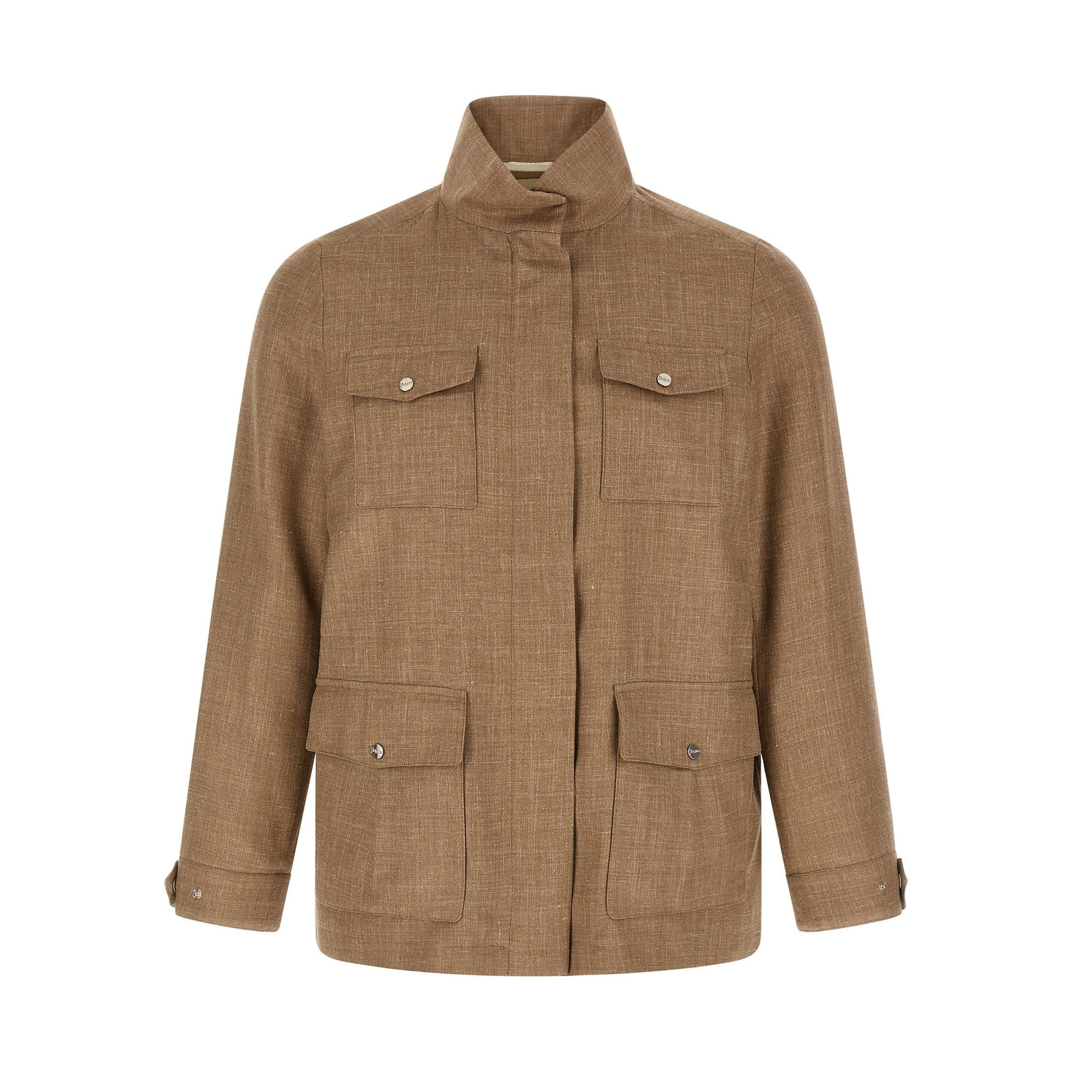 Herno Beige Wool Full-Length Jacket