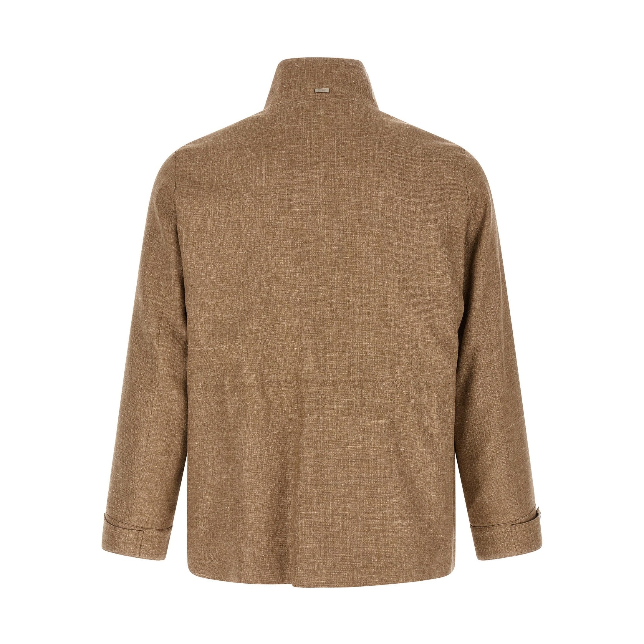 Herno Beige Wool Full-Length Jacket