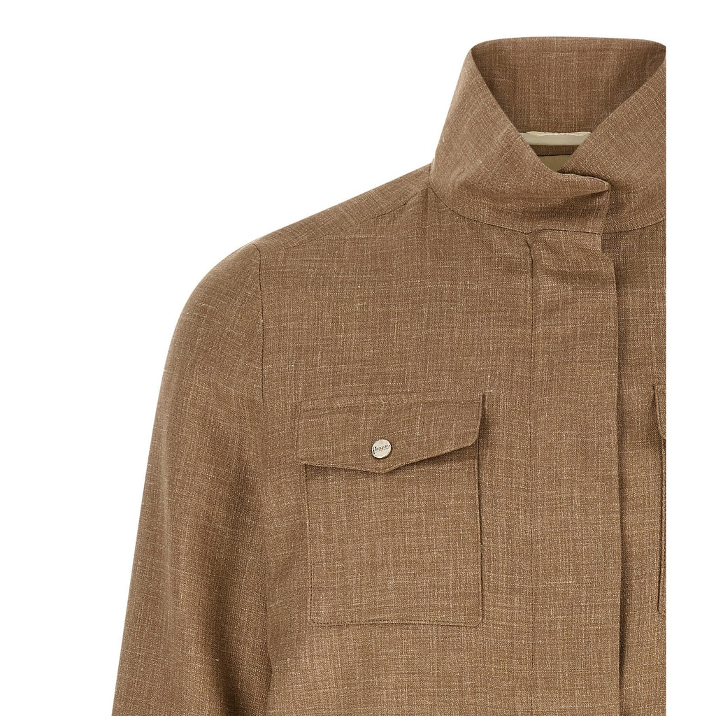 Herno Beige Wool Full-Length Jacket