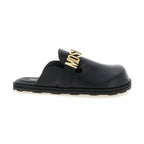 Moschino Black Calfskin Clogs