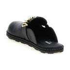 Moschino Black Calfskin Clogs
