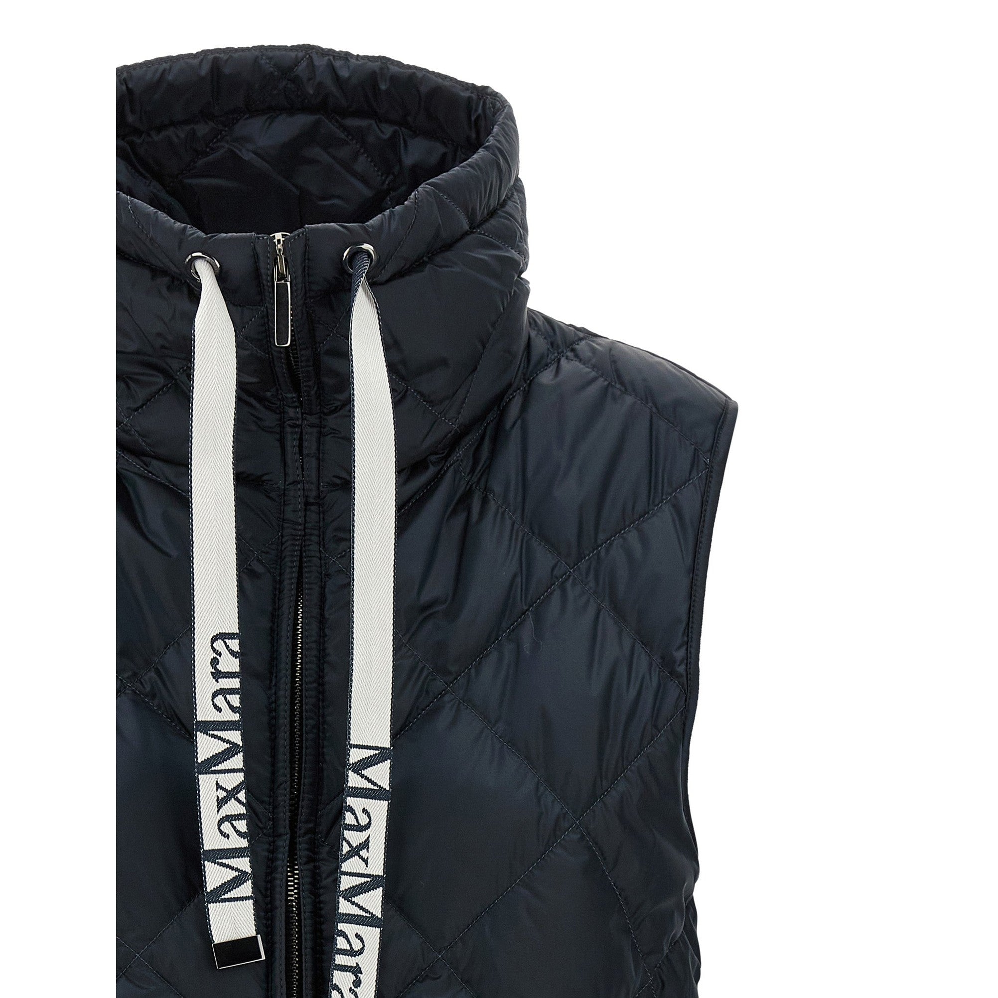Max Mara Blue Polyamide Sleeveless Jacket