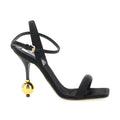 Moschino Black Viscose Stiletto Heel Sandals
