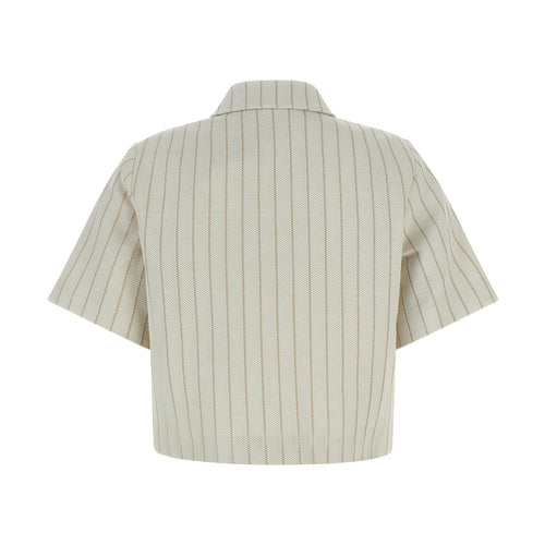 Beige Cotton Full-Length Jacket