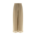 Max Mara Beige Silk Casual Pants