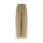 Max Mara Beige Silk Casual Pants