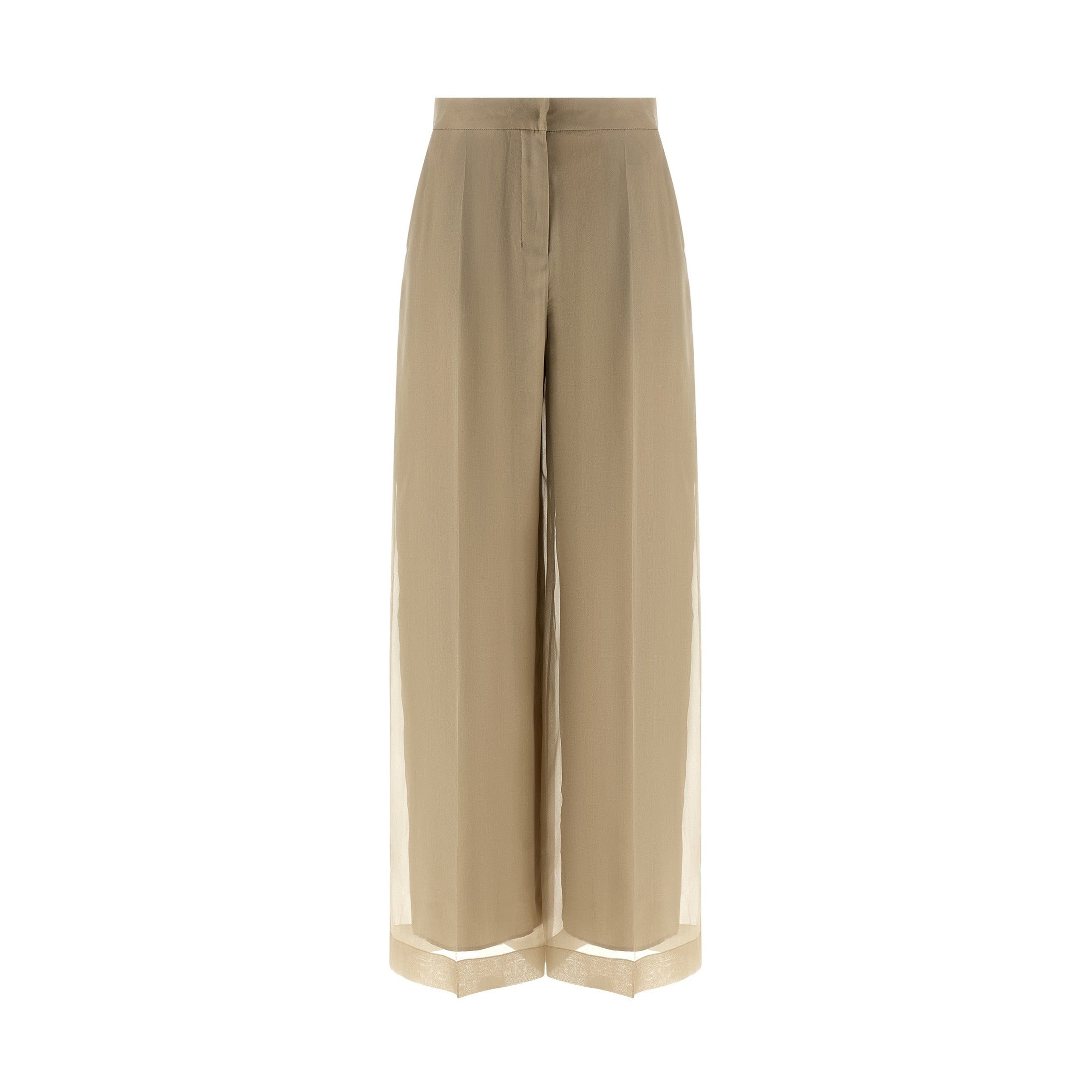 Max Mara Beige Silk Casual Pants