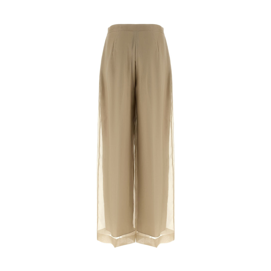 Max Mara Beige Silk Casual Pants
