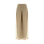 Max Mara Beige Silk Casual Pants