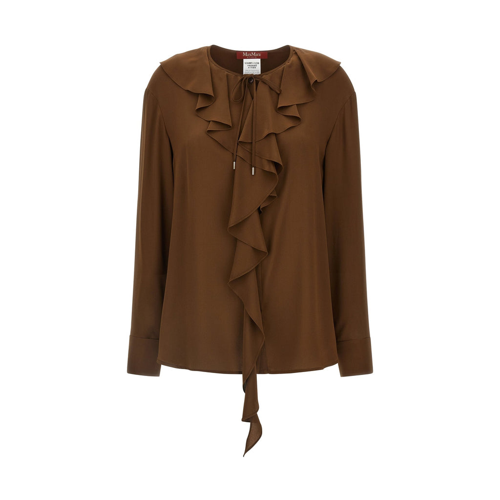 Max Mara Brown Silk Blouse
