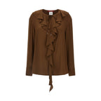 Max Mara Brown Silk Blouse