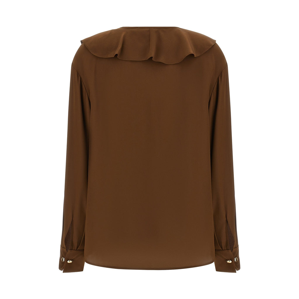 Max Mara Brown Silk Blouse