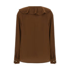 Max Mara Brown Silk Blouse