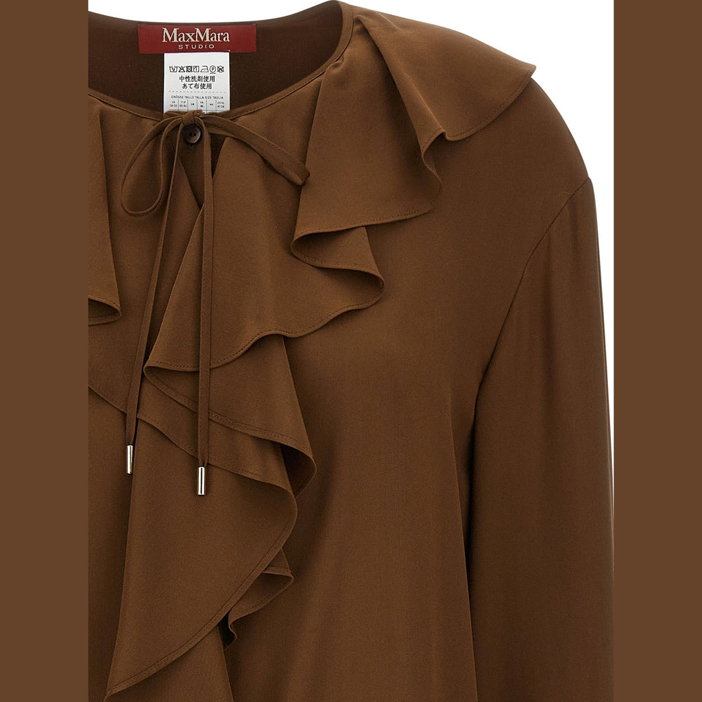 Max Mara Brown Silk Blouse