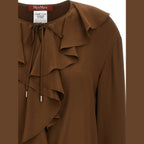 Max Mara Brown Silk Blouse