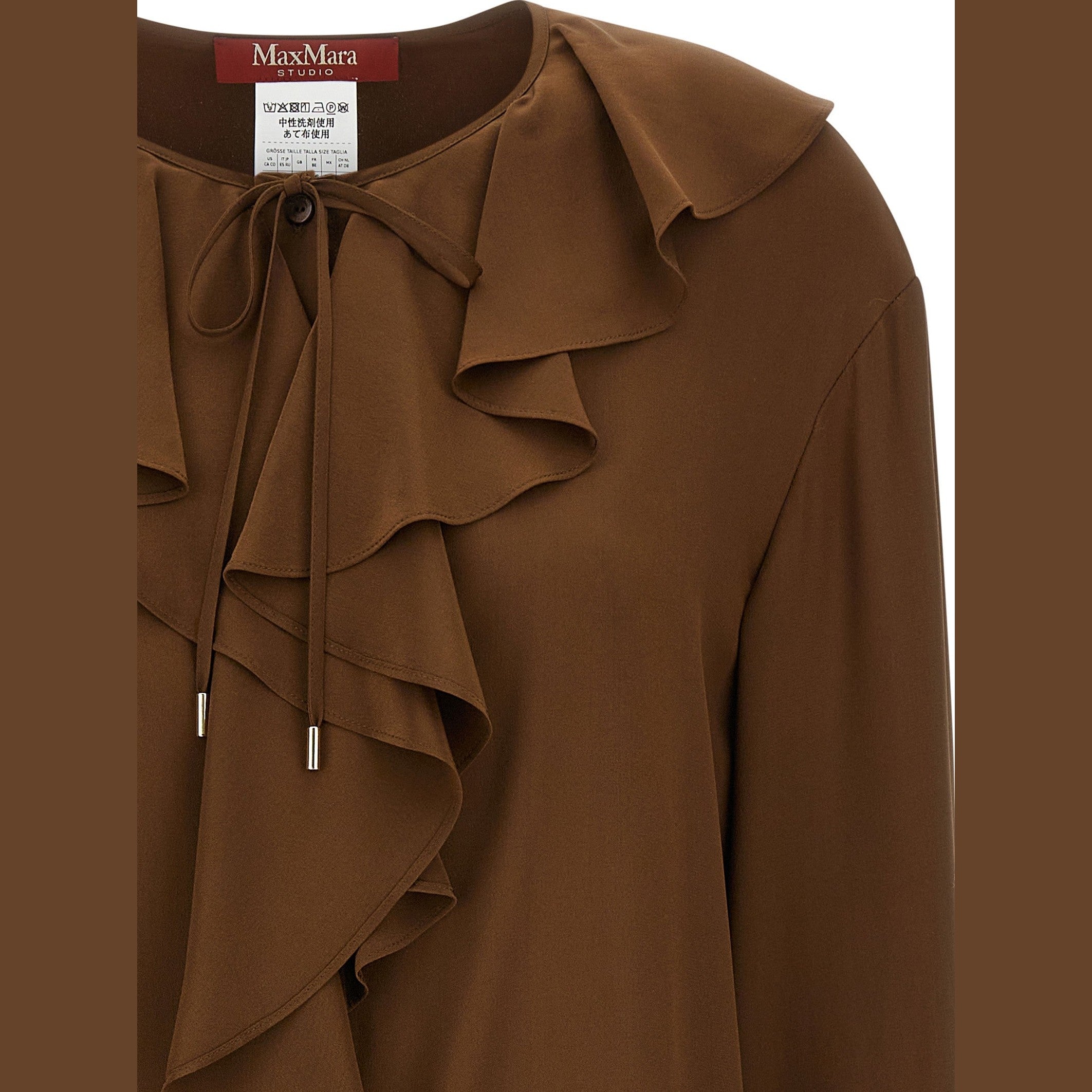 Max Mara Brown Silk Blouse