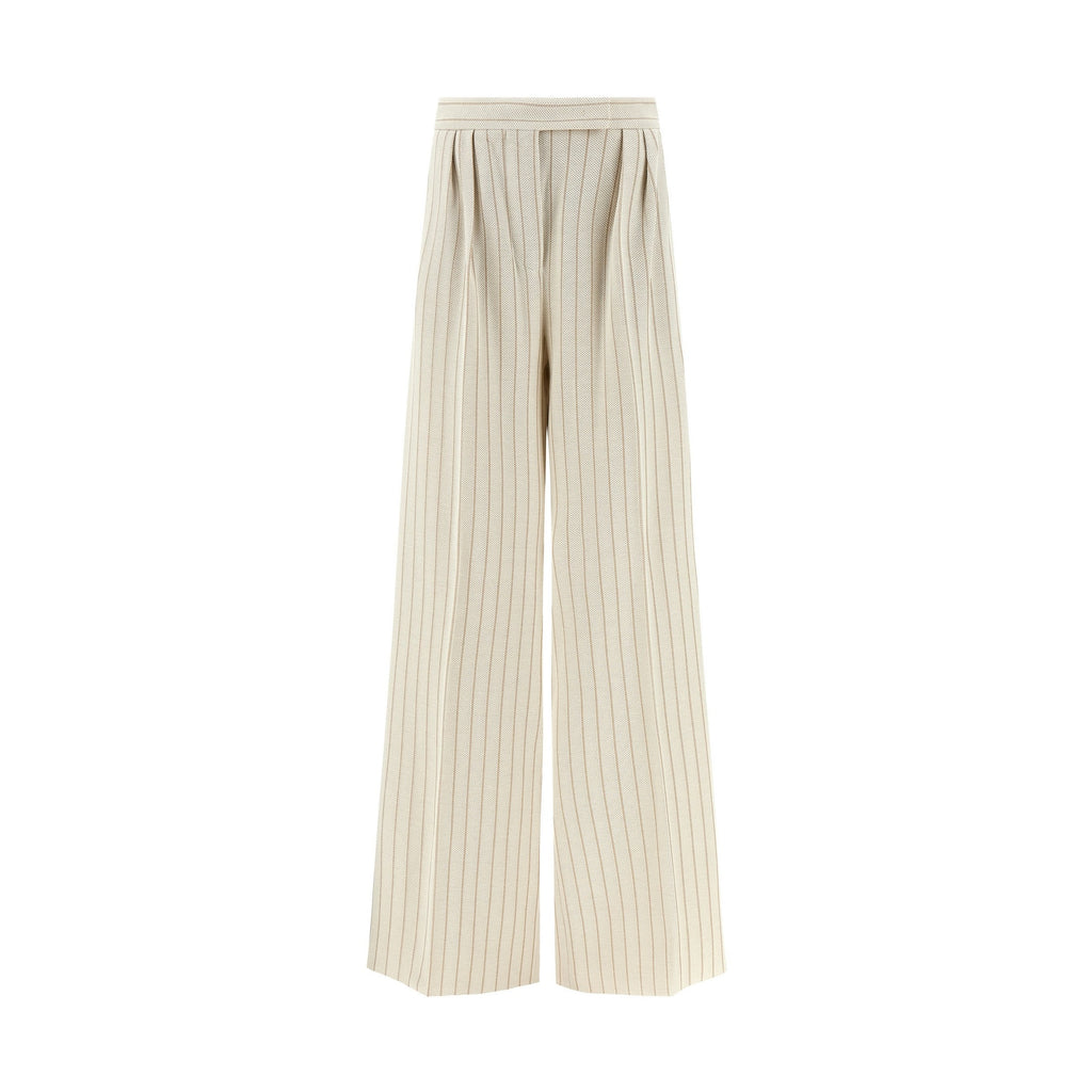 Max Mara White Cotton Casual Pants