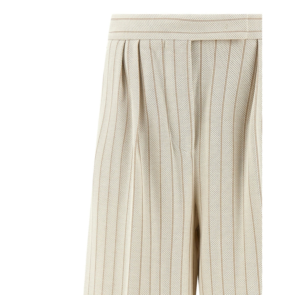 Max Mara White Cotton Casual Pants