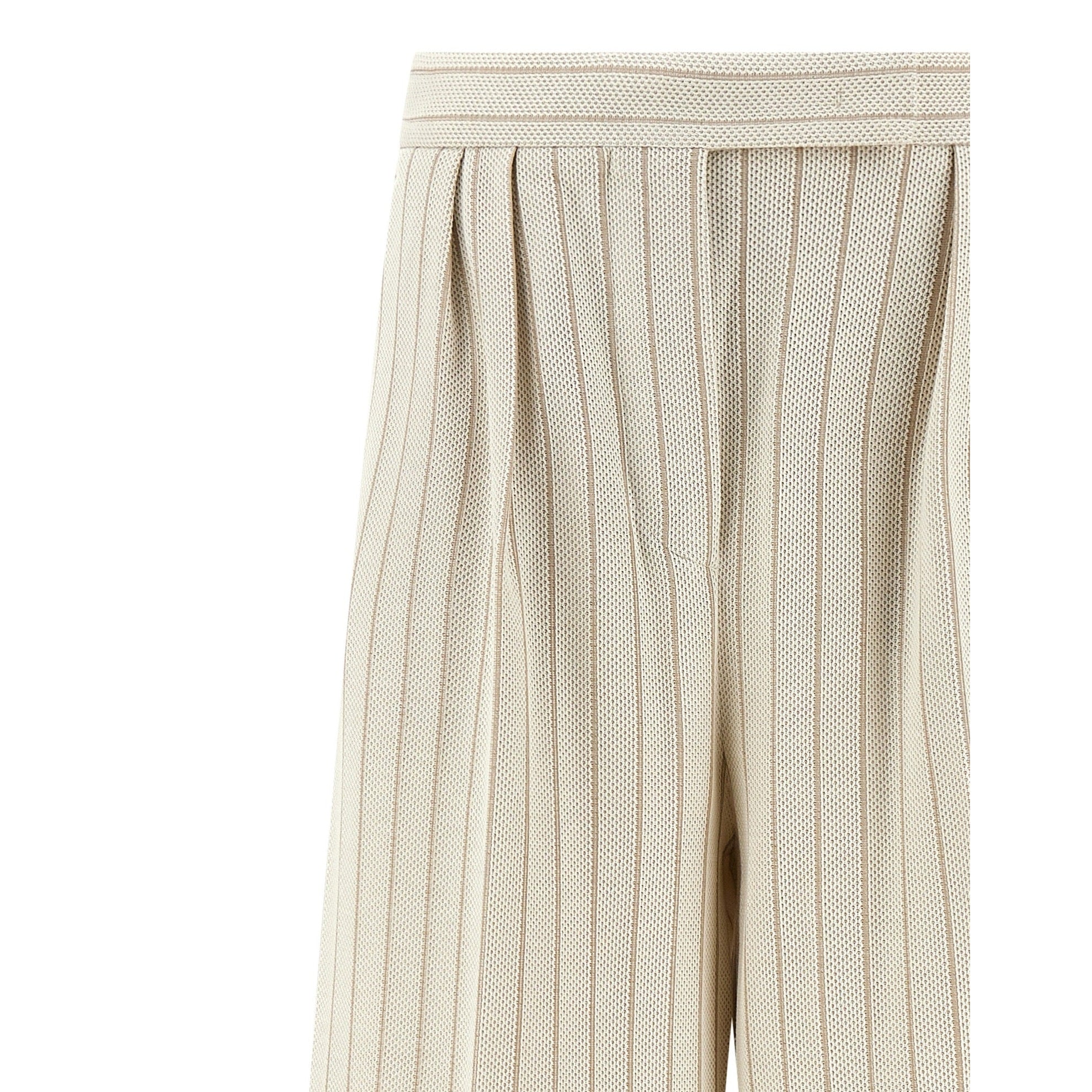 Max Mara White Cotton Casual Pants