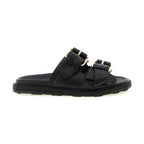 Moschino Black Calfskin Slides