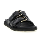 Moschino Black Calfskin Slides