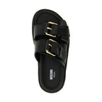 Moschino Black Calfskin Slides