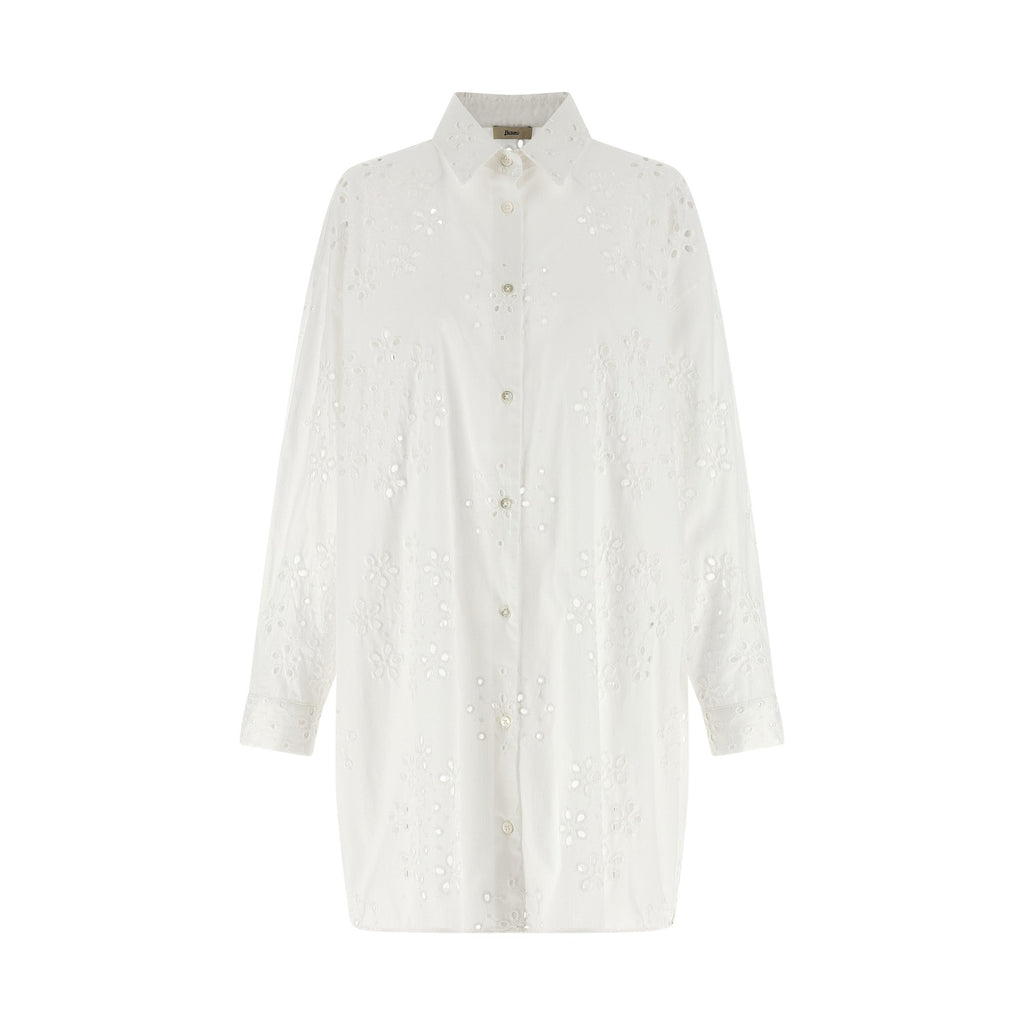 Herno White Cotton Blouse
