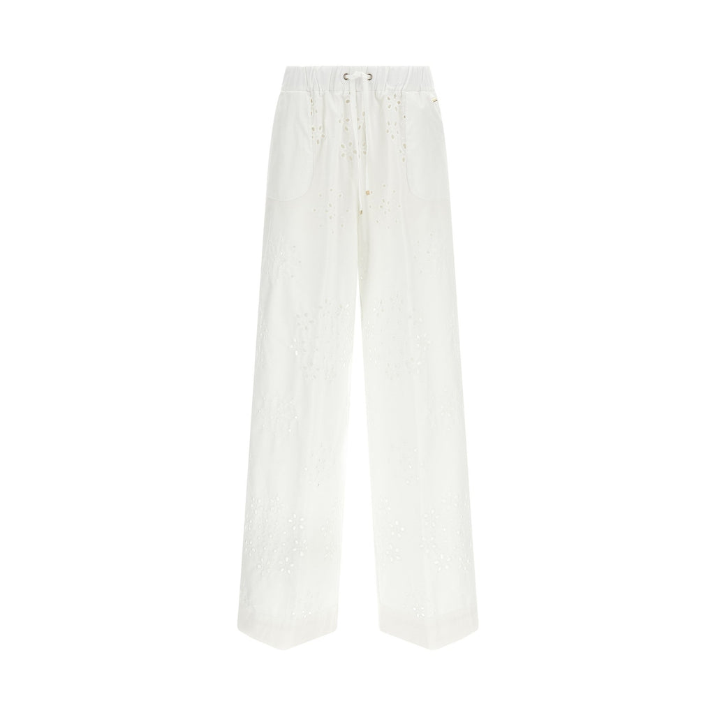 Herno White Cotton Casual Pants