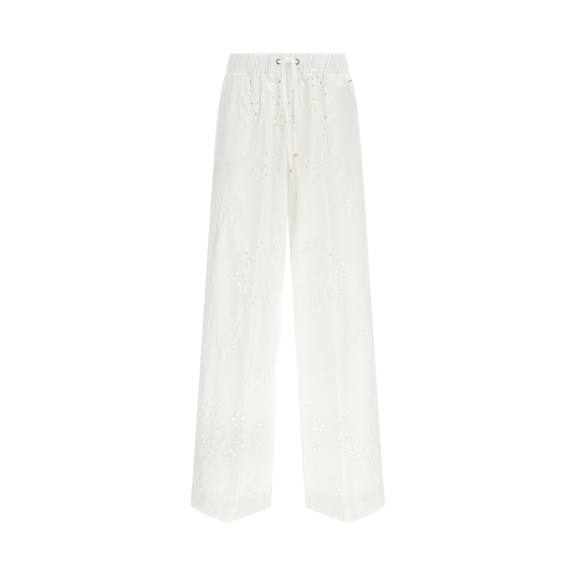 Herno White Cotton Casual Pants