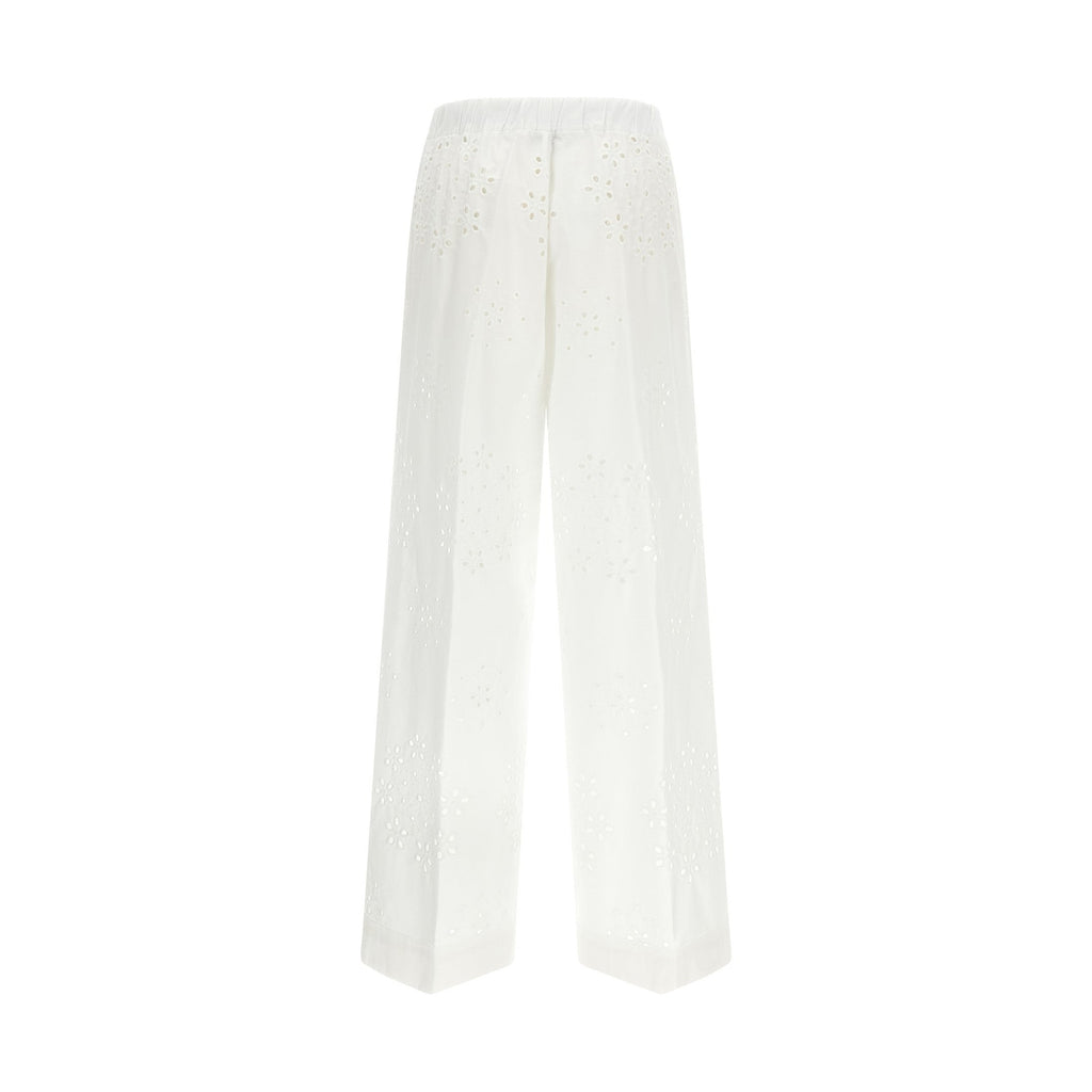 Herno White Cotton Casual Pants