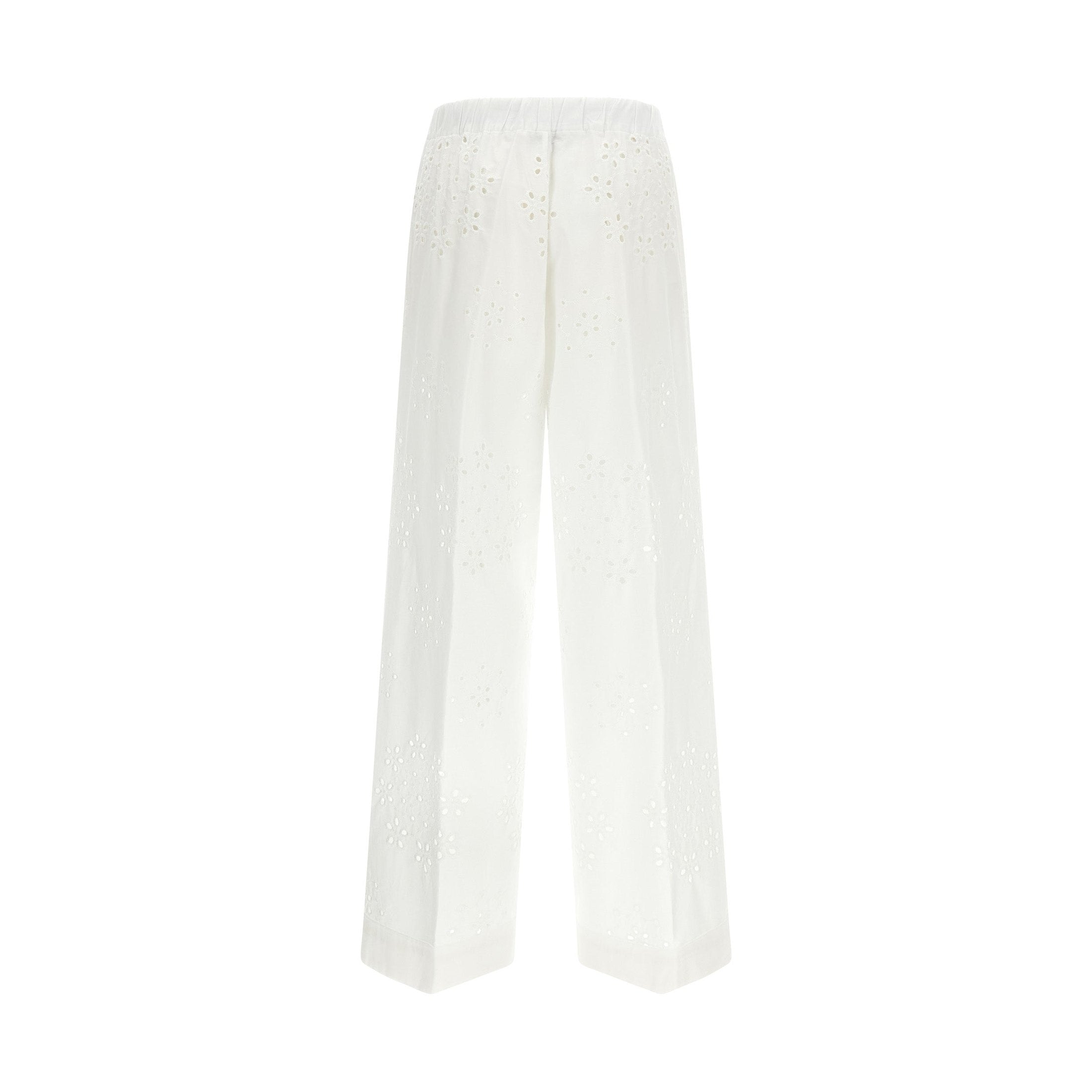 Herno White Cotton Casual Pants