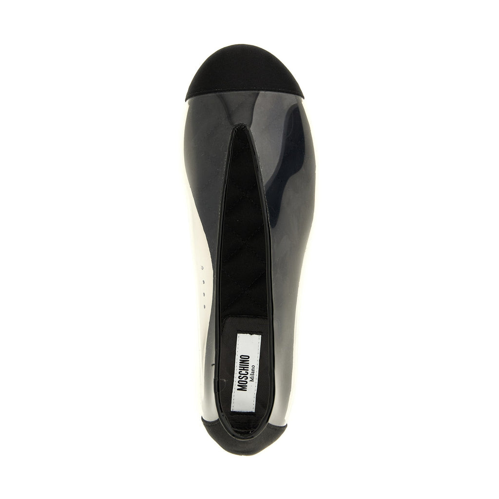 Moschino Black Pvc Ballet Flats