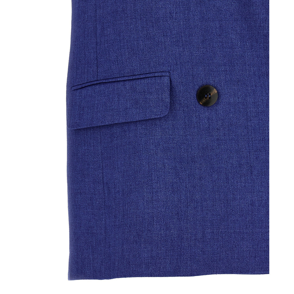 Max Mara Blue Linen Sleeveless Jacket