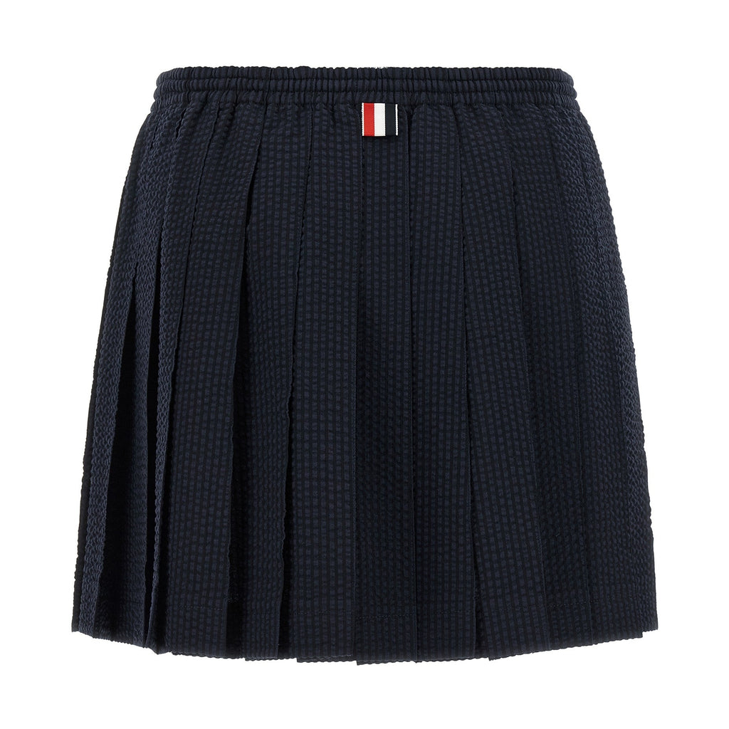 Thom Browne Blue Wool Long Skirt