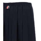 Thom Browne Blue Wool Long Skirt